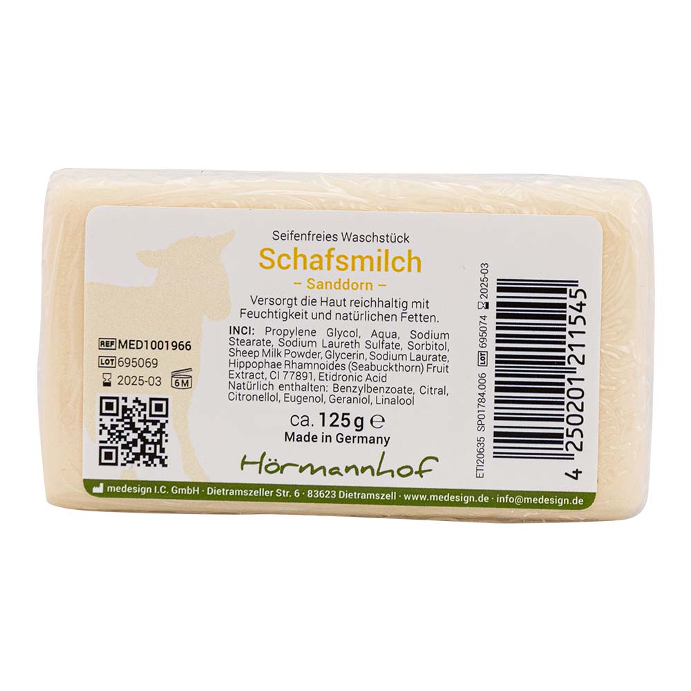 SEIFENFREIES Waschstück Schafsmilch Sanddorn SEIFENFREIES Waschstück Schafsmilch Sanddorn